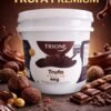 Recheio de chocolate Trufa Premium 4kg em balde, sabor delicioso com avelãs e cacau.