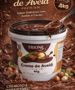 Creme de avelã Premium Trione 4kg em balde, sabor delicioso com avelãs e cacau.